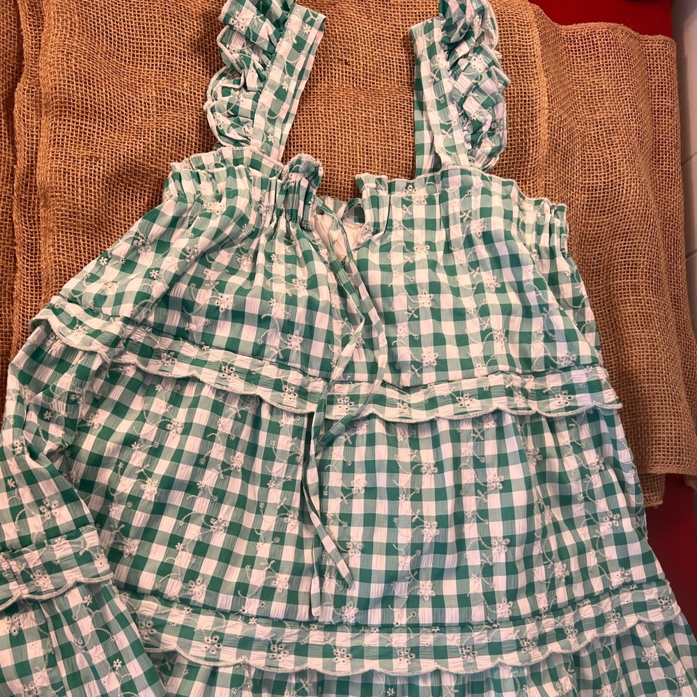 checkered, baby doll style dress